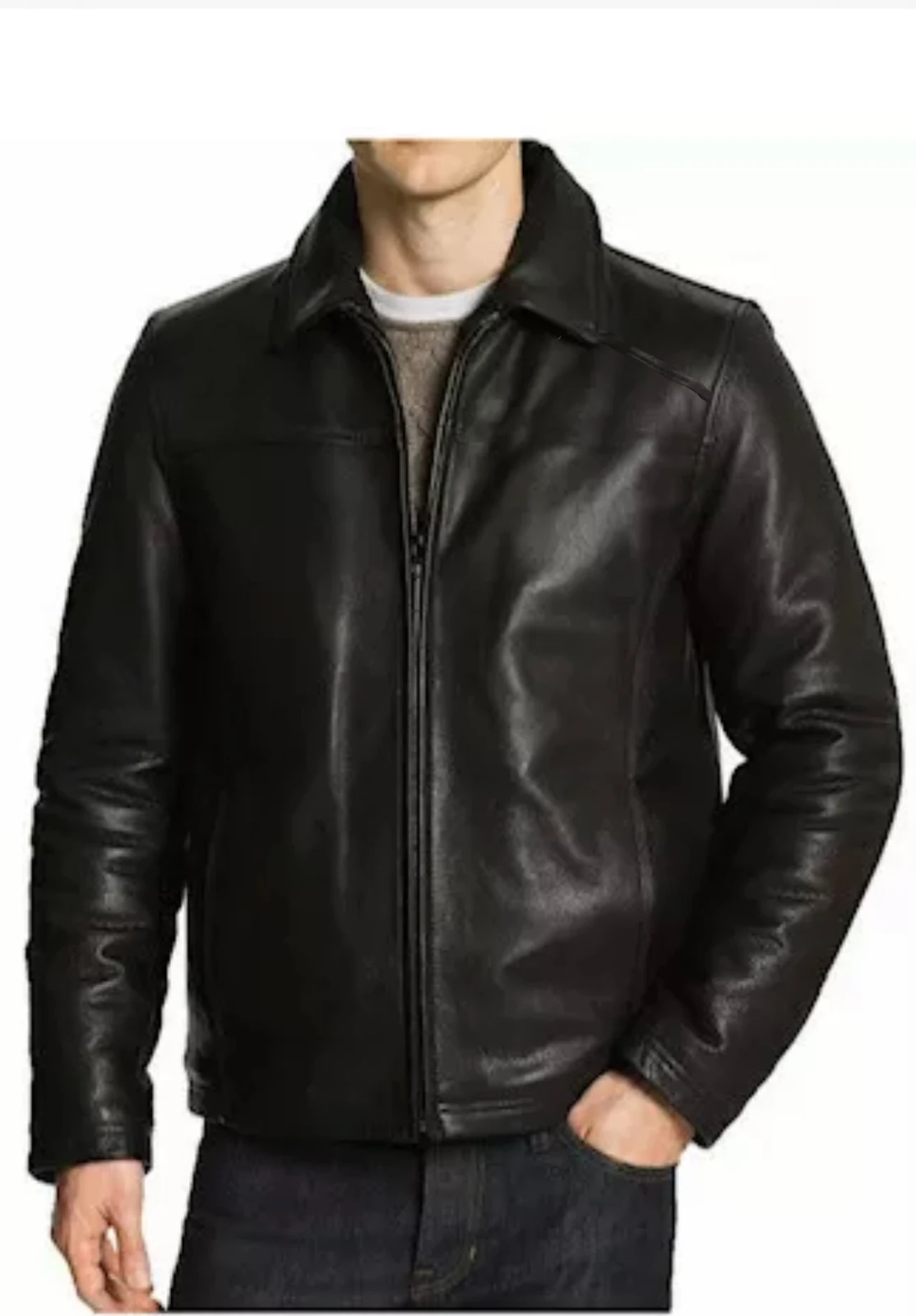 

Mens Leather Jacket Flight Bomber Coat Black mens jackets and coats mens jacket