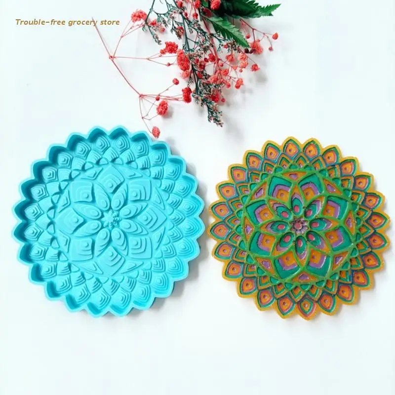 

3 Pcs DIY Flower Shaped Coaster Epoxy Resin Mold Cup Mat Casting Silicone Mould