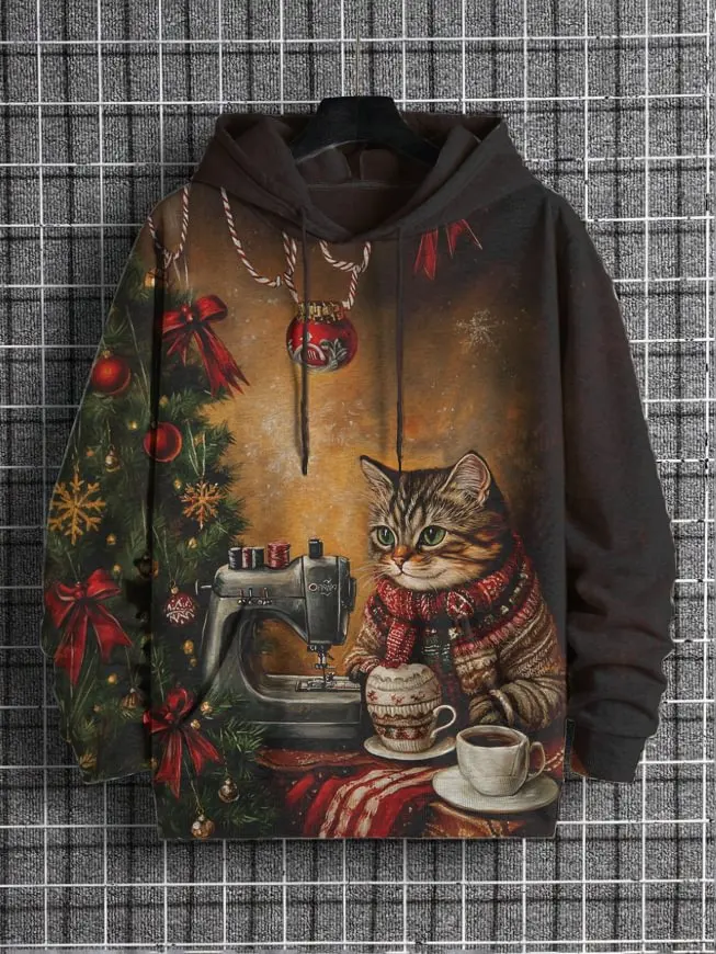 2025 мужские толстовки с забавным котом Mondrian разноцветные блоки толстовка 3D