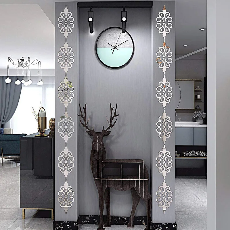 

10pc/set 3D Acrylic Mirror Wall Stickers Self Adhesive Art Murals Glass door window decoration waist line Living Room Wall Decor