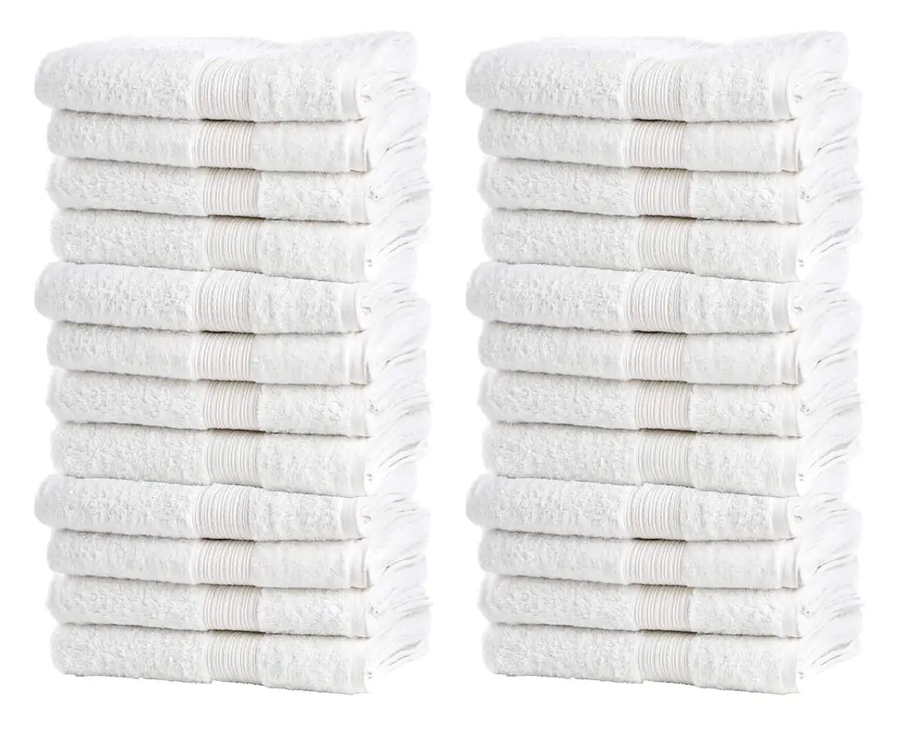 

Bulk Spa White Wash Cloths 24 Pk - 12” x 12” – Thick Loop Pile Face Towels and Washcloths