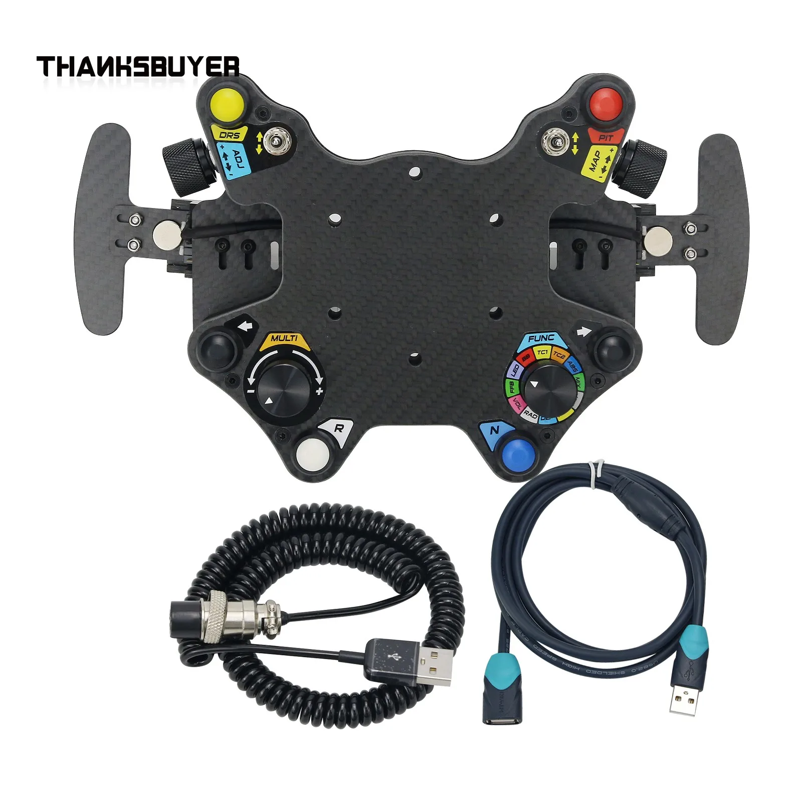 

Simplayer Racing Hub Steering Wheel Instrument Button Box Central Console for Paddle Shift for Logitech Thrustmaster Fanatec