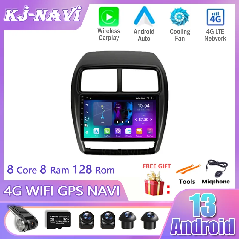 

360 Camera For Mitsubishi ASX 1 2010-2016 Peugeot 4008 Car Radio Video Player 4G Lte WIFI GPS Navigation Android 13 No 2din Dvd