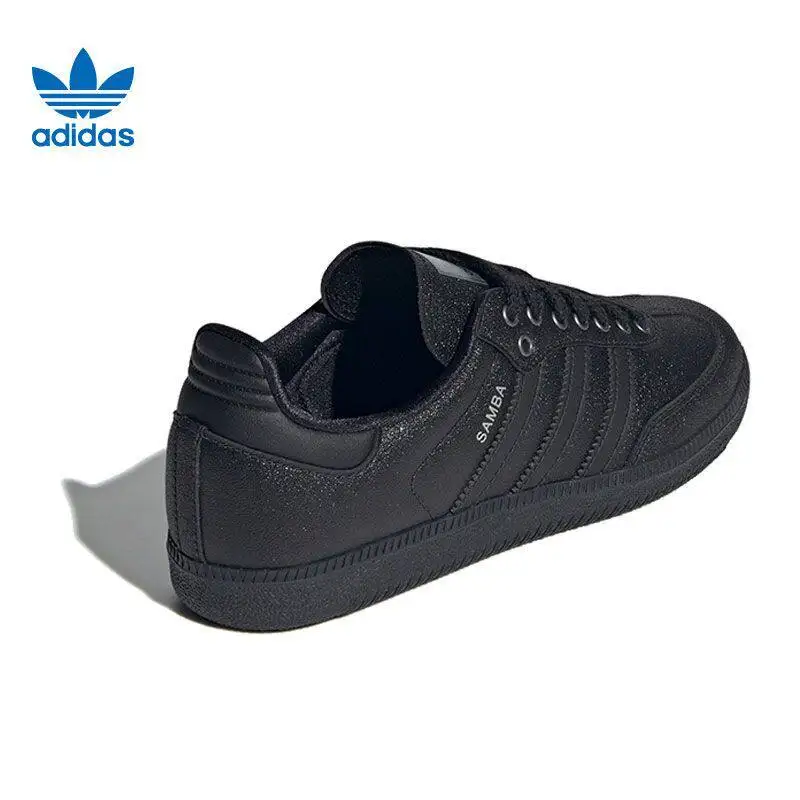 Фото Кроссовки Adidas KI6265 All Black Retro для женщин, полностью черные, легкие, удобные, с резиновой подошвой, для повседневной носки и скейтбординга №5