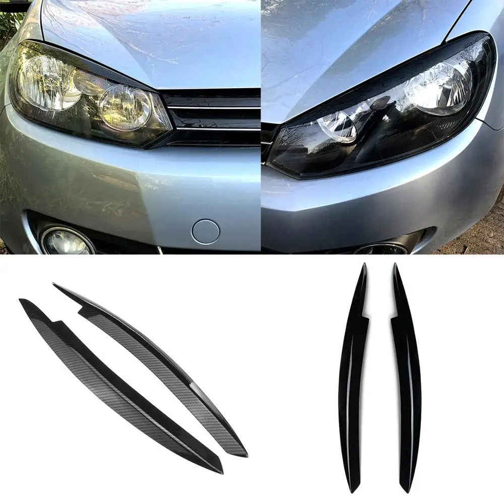 

1 пара автомобильных фар, глазки для бровей, наклейка из АБС-пластика, отделка крышки для VW GOLF VI MK6 2008 2009 2010 2011 2012 2013, подходит для GTI GTR GTD