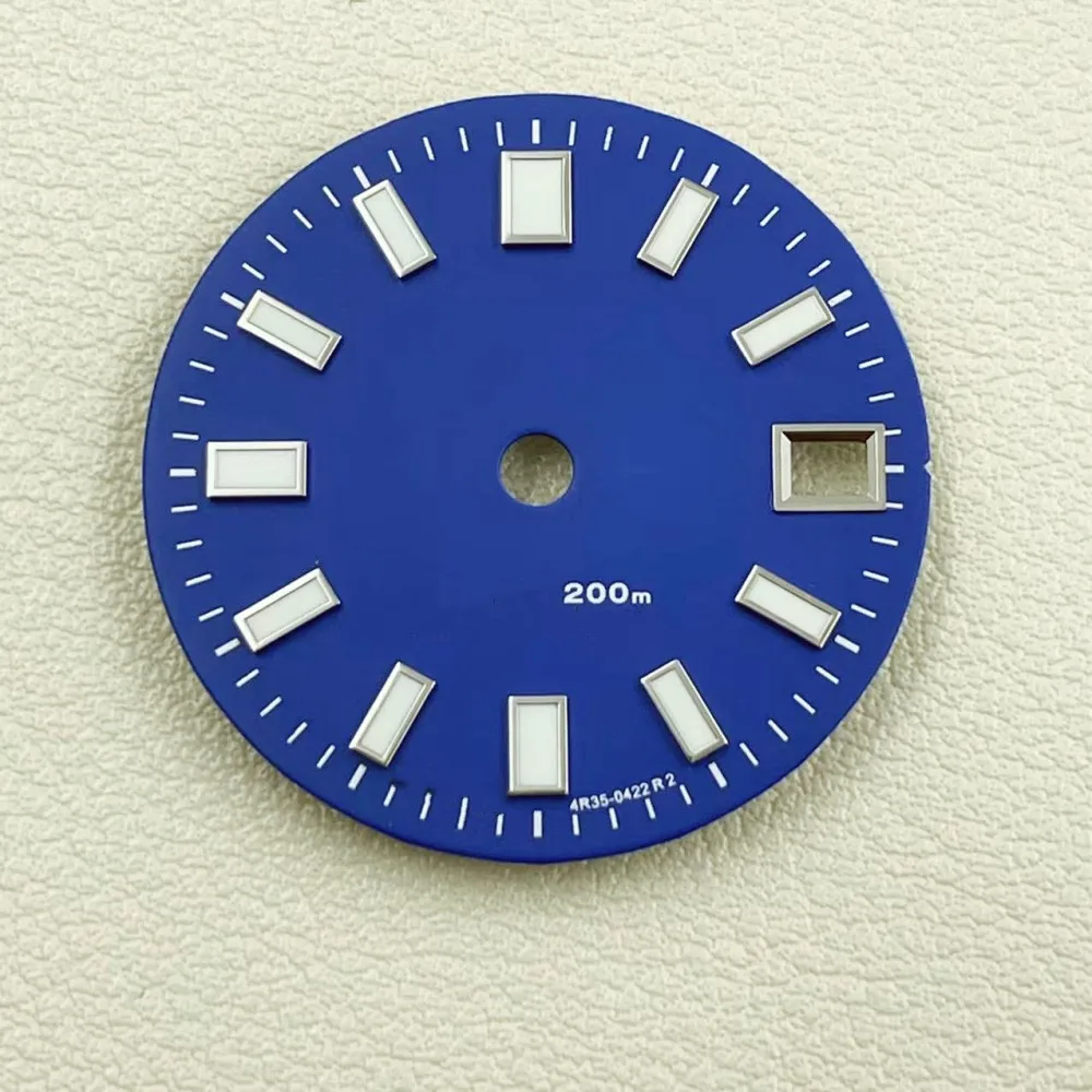 NH34 dial diameter 28.5mm change four-pin watch literal green luminous diving surface disc accessories