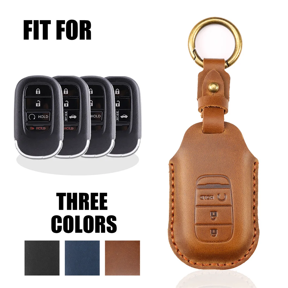 

Handmade Leather New Car Key Case Cover for Honda Civic Accord Vezel 2022 Accessories