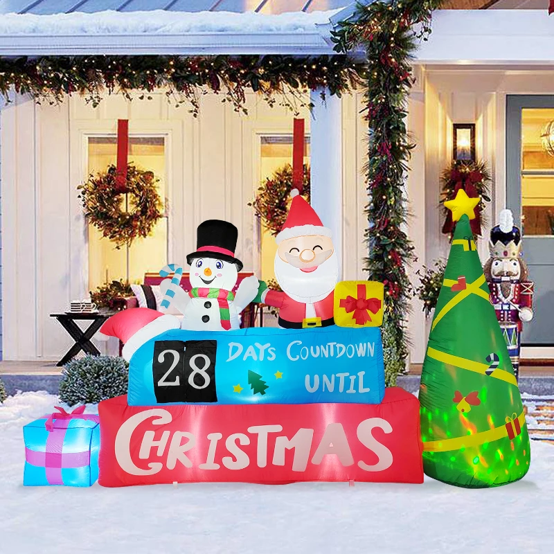 

Гигантский поезд, надувные игрушки, рождественское уличное украшение, светодиодный надувной Санта-Клаус, снеговик, Рождественская елка для сада, новогодний декор