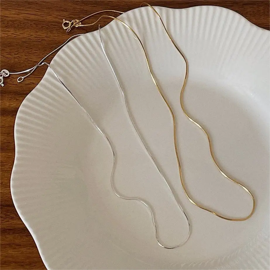 Женская тонкая цепочка-чокер из серебра 925 пробы