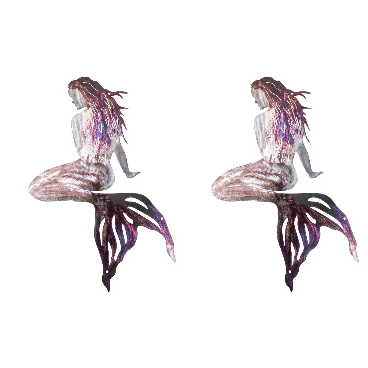 

Mermaid Wall Metalhanging Sculpture Decor Coastal Animal Decorations Decoration Beach Plaque Rustproof Signs Outdoor Seaside Sea