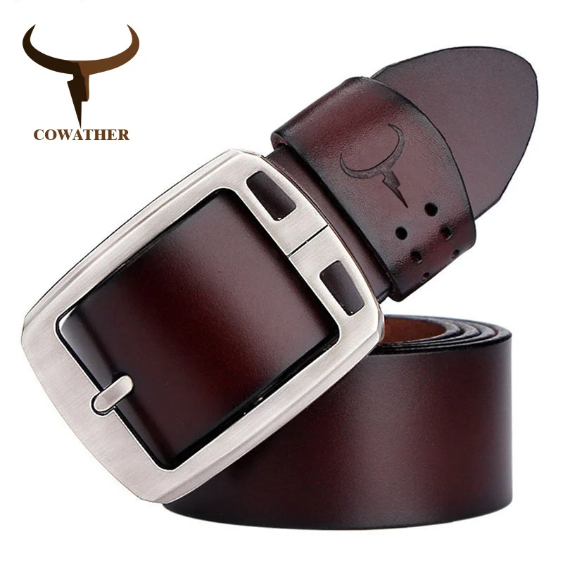 cowhide genuine leather belts for men brand Strap male pin buckle vintage jeans belt 100-150 cm long waist 30-52 XF001
