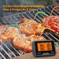 inkbird wireless grill thermometer ibbq 4bw digital rechargeable bbq thermometer with 4 probes support temp graphcalibration