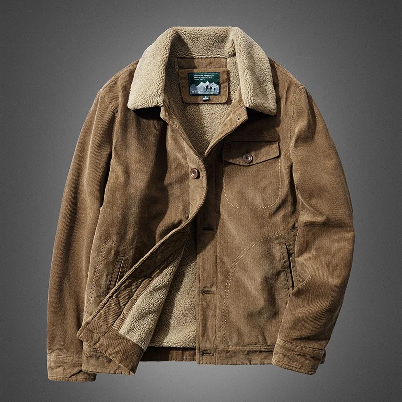 

Winter Military Jackets Men Warm Corduroy Jacket Men Cotton Thick Coat Mens Casual Wool Liner Plus Size Jacket Overcoats 2022