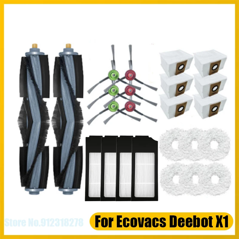 TOP! Dust Bag for Ecovacs Deebot X1 Omni Turbo Spare Parts Main Brush Kit HEPA Filter Mop Cleaning Cloth Vacuum Cleaner Parts