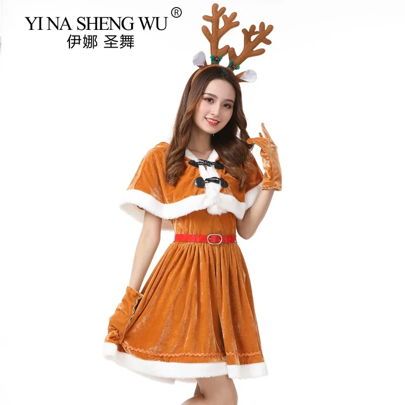 Женское рождественское платье наряды женский карнавальный костюм Санта-Клауса