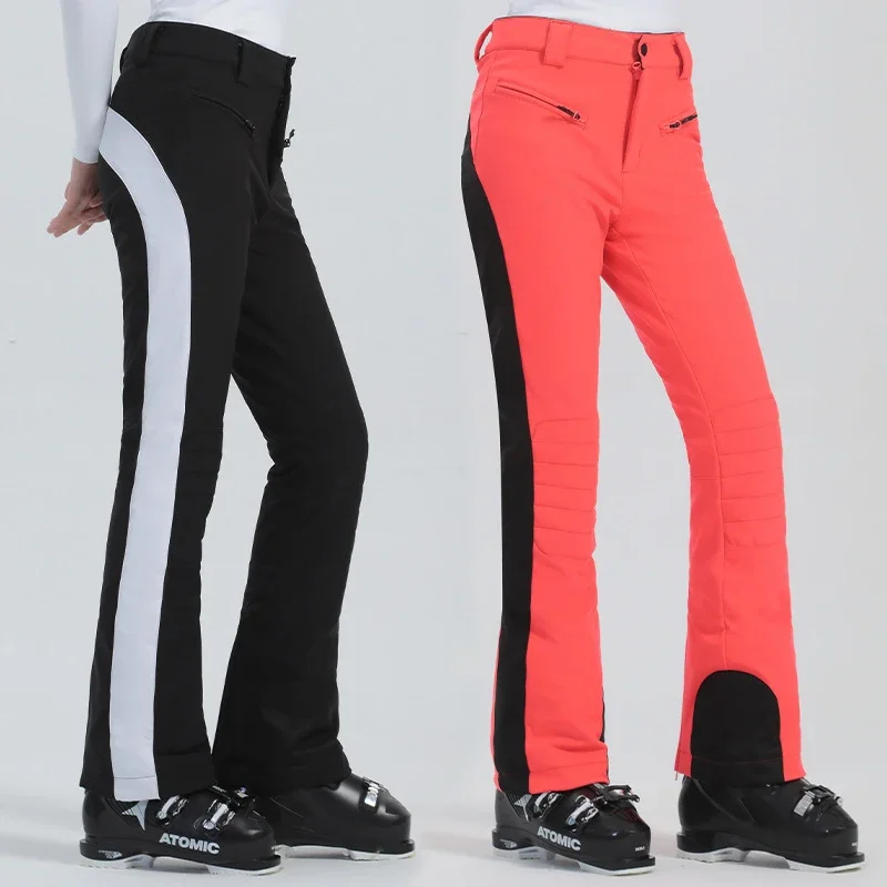 Зимние спортивные водонепроницаемые женские зимние штаны уличные тонкие лыжные