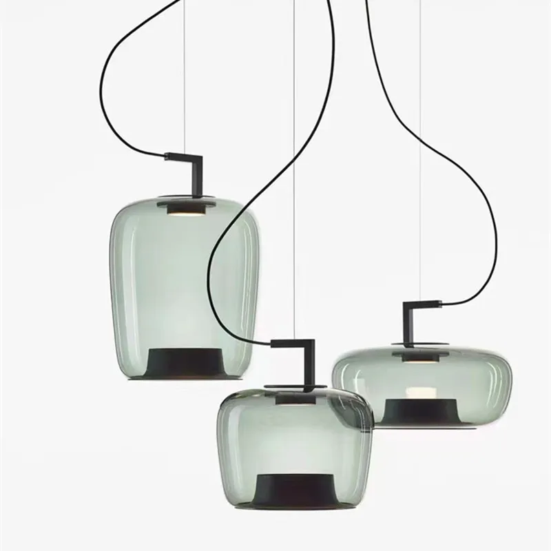 

Modern LED Color Pendant Light Nordic Designer Creative Glass Chandelier for Living Room Bedroom Bedside Bar Decor Restaurat