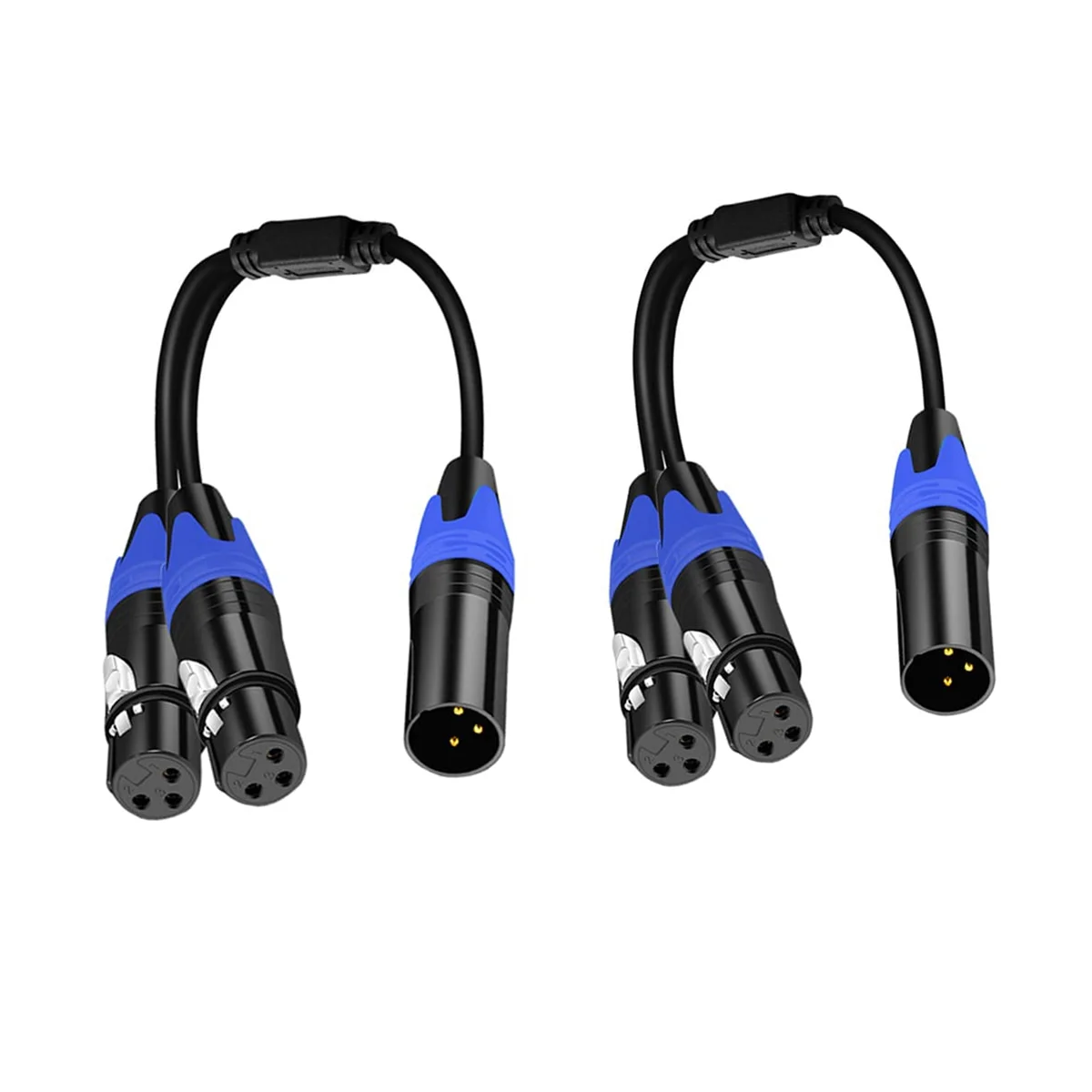 

1 Male to 2 Female XLR Y Splitter Micrphone Cable,3Pin XLR Male to Dual XLR Female Y-Splitter Balanced Mic Cables (2Pc)