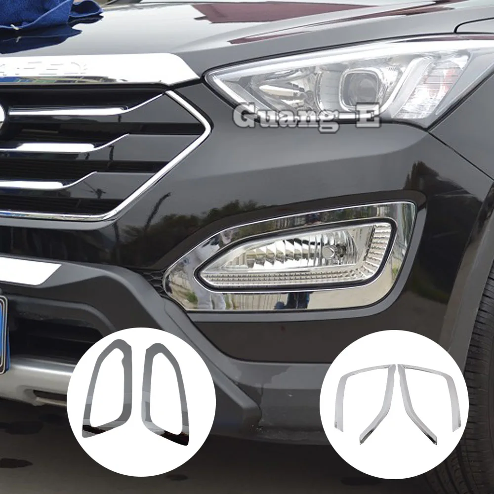 

Для Hyundai IX45 SantaFe 2013 2014 2015 2016 2017 2018 автомобильный Стайлинг крышка брови ABS хромированный передний противотуманный фонарь отделка рамка часть