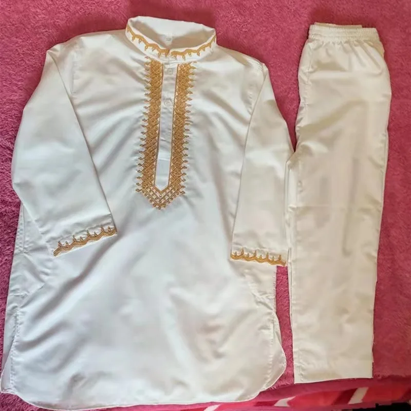 New Muslim Fashion Children Suits Arabic Abayas Dubai Tracksuit Men Pakistan Ropa Para Hombre Clothes for Men Islamic Clothing