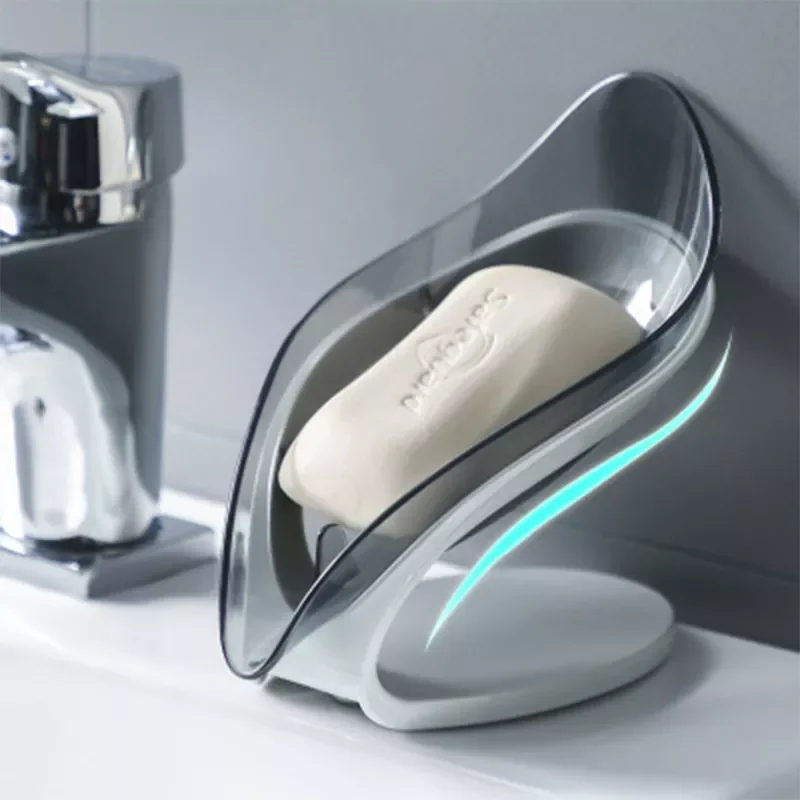 

NEW2023 Bathroom Soap Holder Leaf Shape Dish Soap Kitchen Sponge Soap Box Storage Non-slip Drain Soap Case Container Bathroom ac