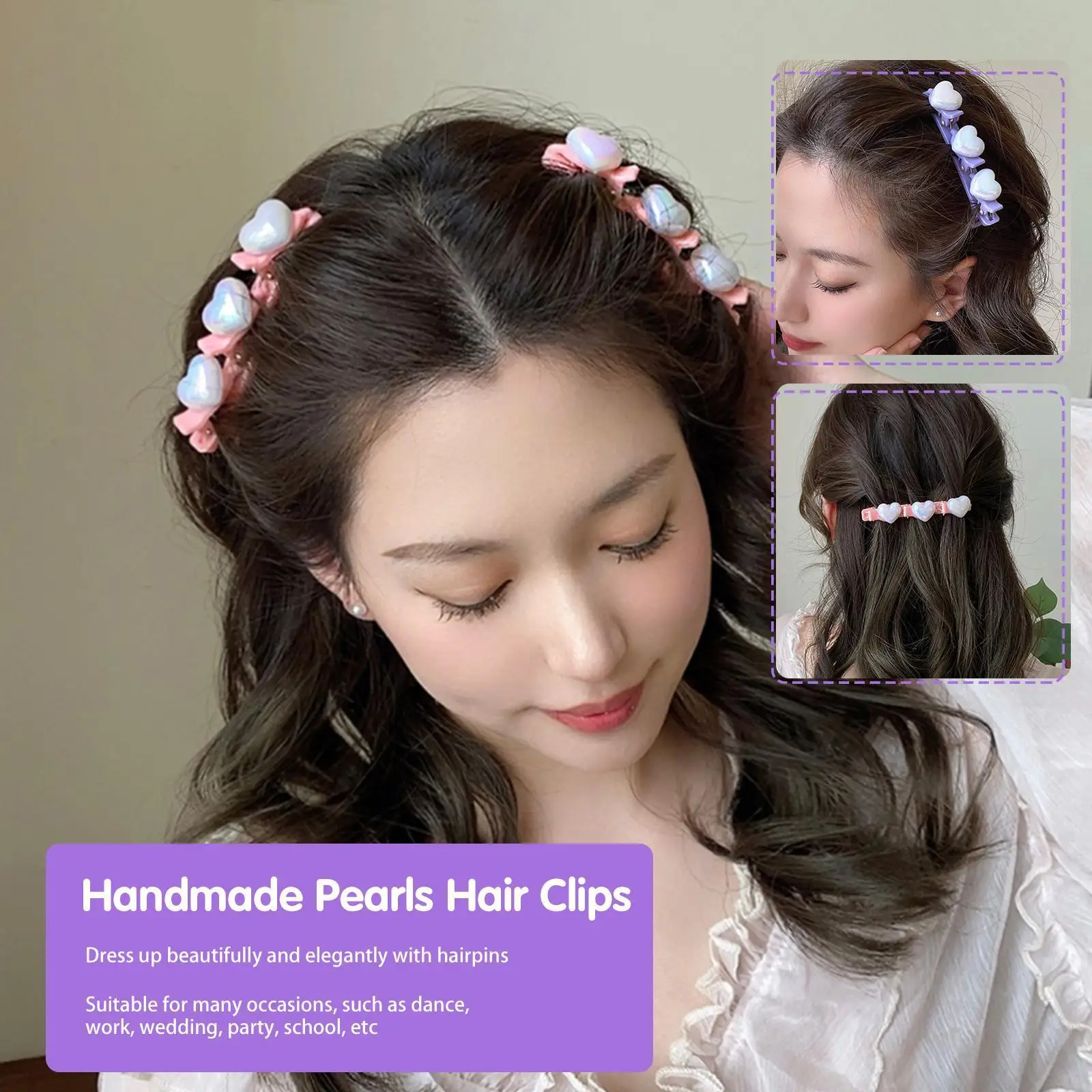 

Женская заколка для волос с узором в виде сердца, F4J9