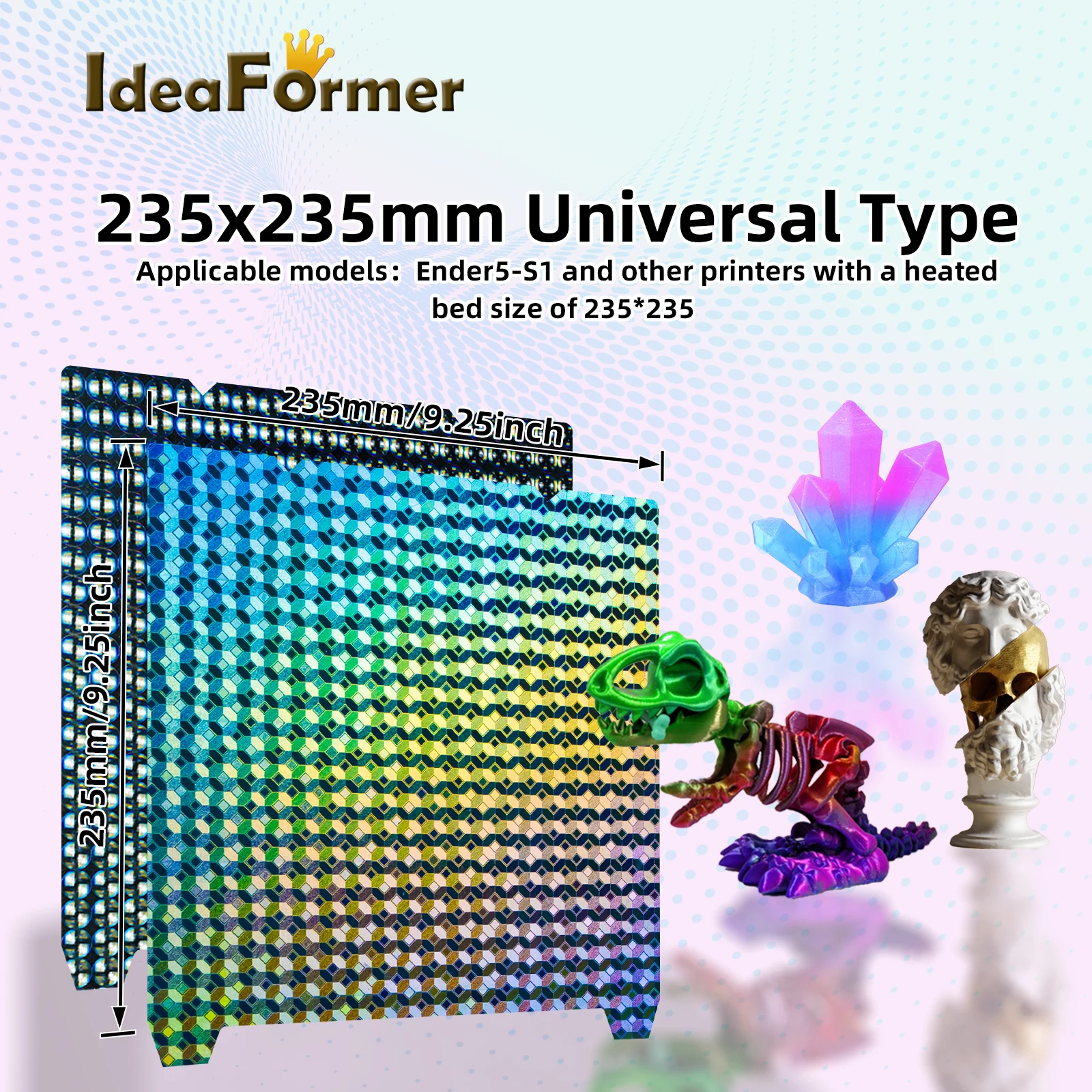 Встроенная пластина для Creality Ender-3 S1/K1 Max 235x235 мм 310x315 PEI PEO PET