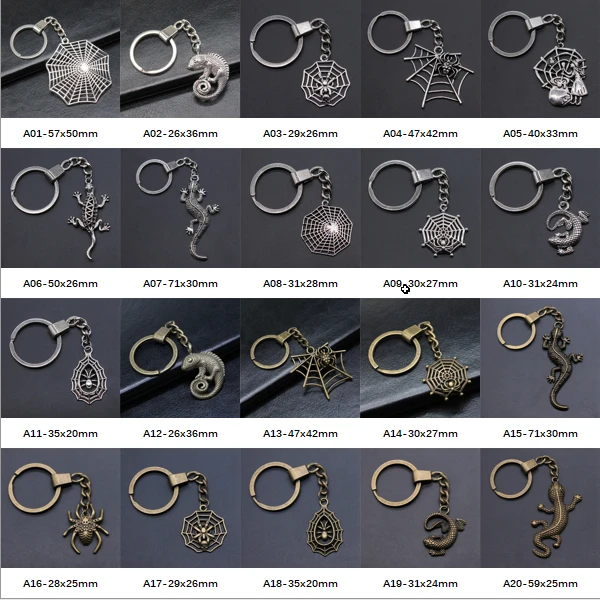 

New Arrival Spider Insect Charms Car Keychains Keyrings For Women Gift