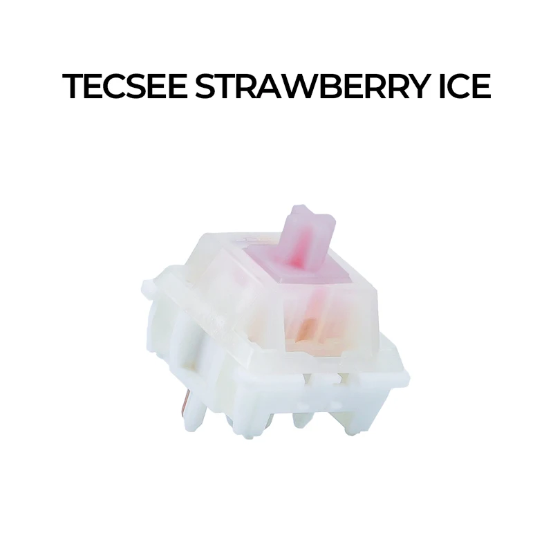 

TECSEE Strawberry Ice Linear Switch 5pin RGB SMD 63.5g mx switch for mechanical keyboard 60m Nylon UPE Long 2 Stages Spring