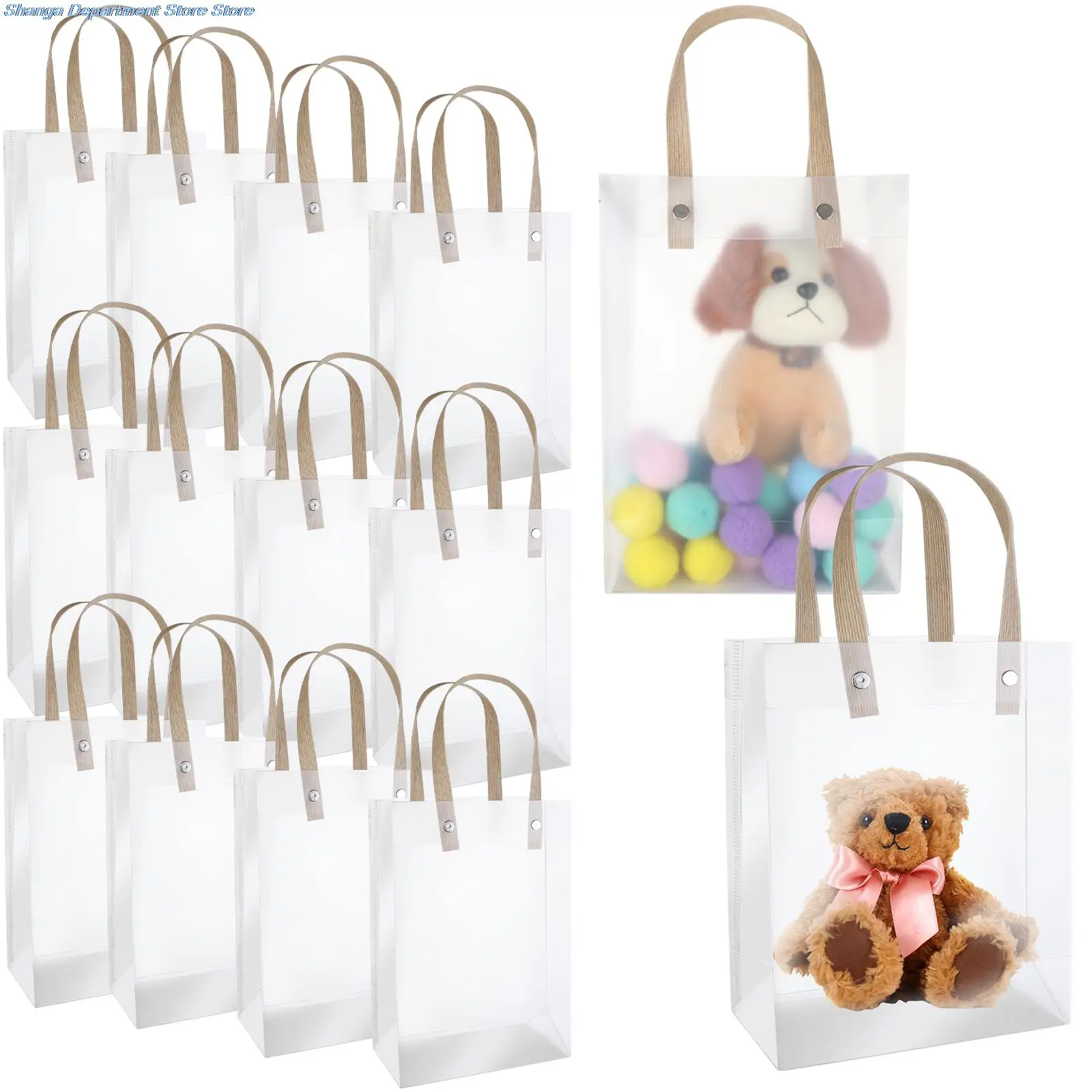 

Новые прозрачные подарочные пакеты с ручками, многоразовые белые фотопакеты для подарков