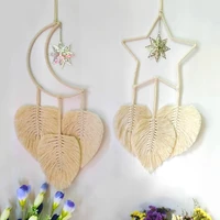 boho style macrame star moon wall hanging tapestry ornaments hand woven tassel dreamcatcher dream catchers home decoration