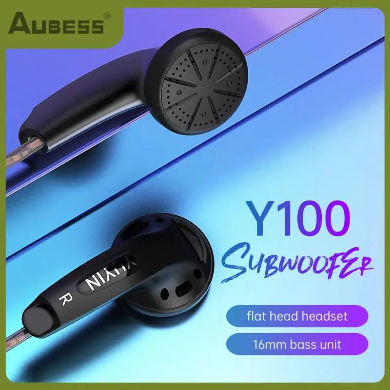 

Black Game Subwoofer Mobile Phone Headset Ergonomic With Microphone Sleep Earbuds With Mic Bass Gold-plated Office Accessories