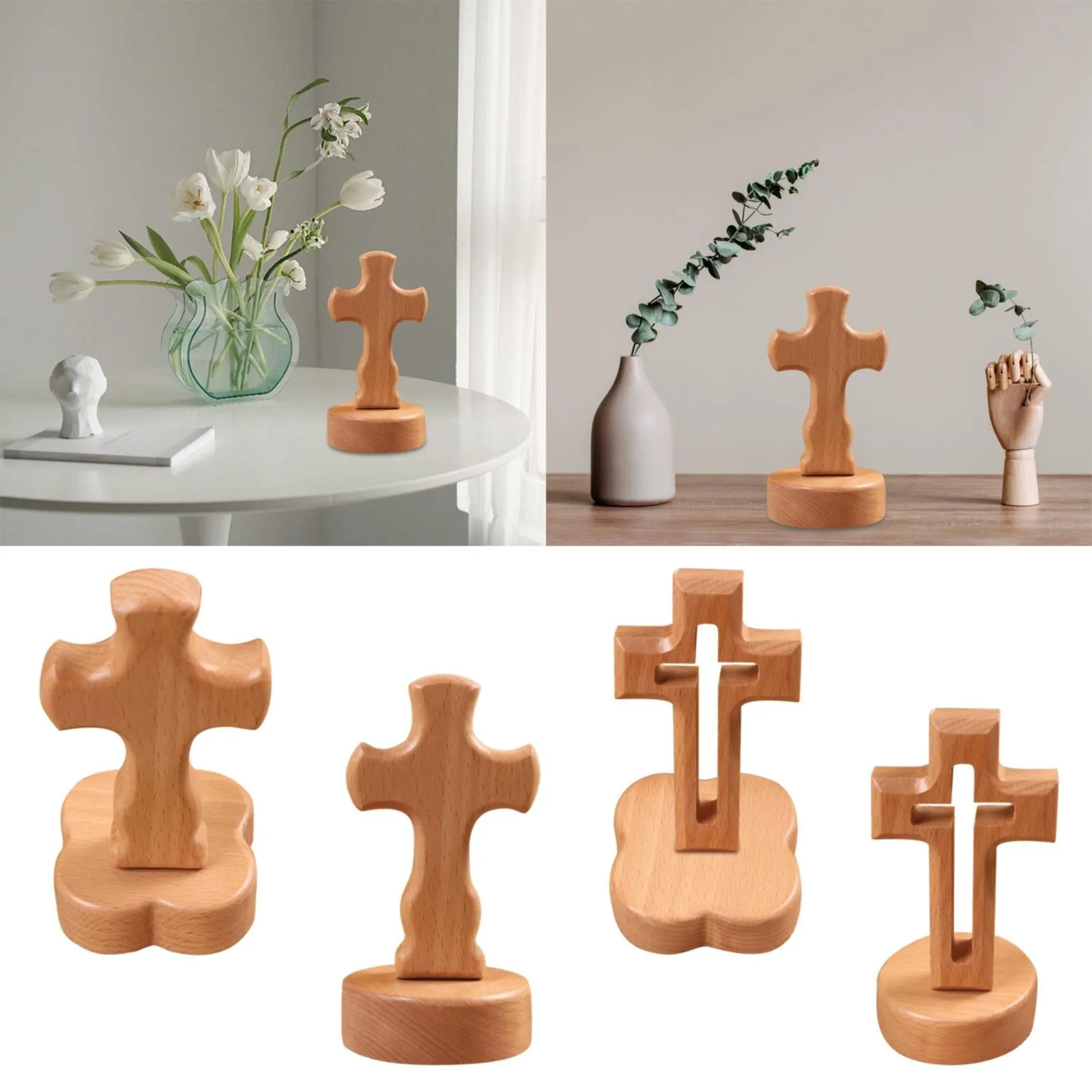 

Donkey Garden Statue Wooden Crosses Wooden Ornaments Home Furnishings Valentine's Day Wooden Craft Glass Snowflake Ornament