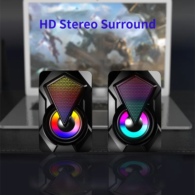 Проводная USB-колонка мини-Колонка для компьютера стерео-динамик 4D с объемным