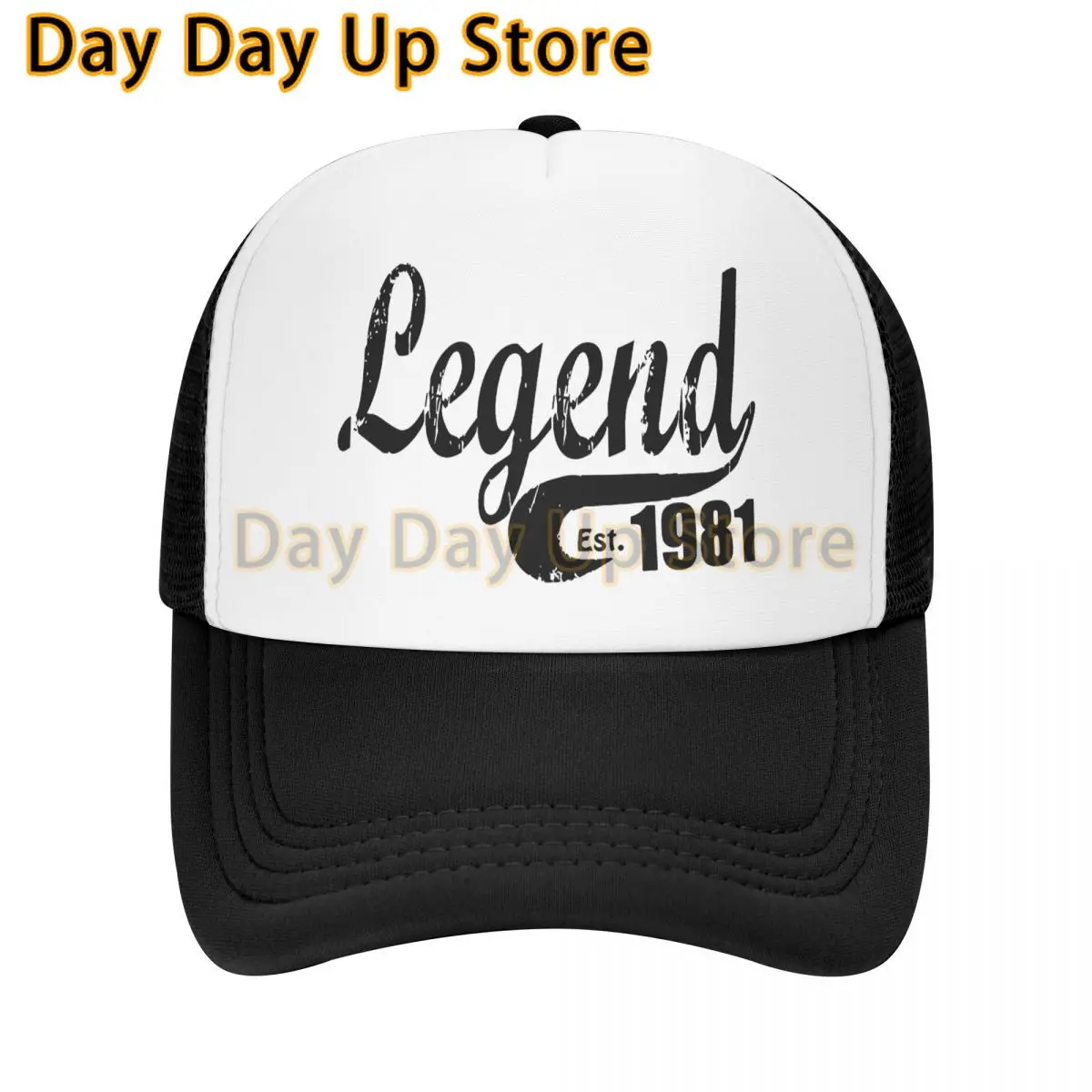 

Born 1981 Birthday Trucker Hats Legend BLACK Mesh Net Baseball Cap Snapback Outdoor Kpop Sadjustable Peaked Hat For Men Women