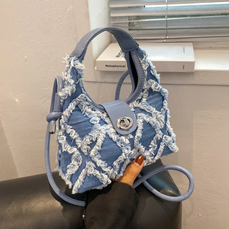 

Canvas Shoulder Bags For Women 2023 Crossbody Messenger Bag Y2K High Quality Denim Tote Satchel Bags Luxury Handbags Designer