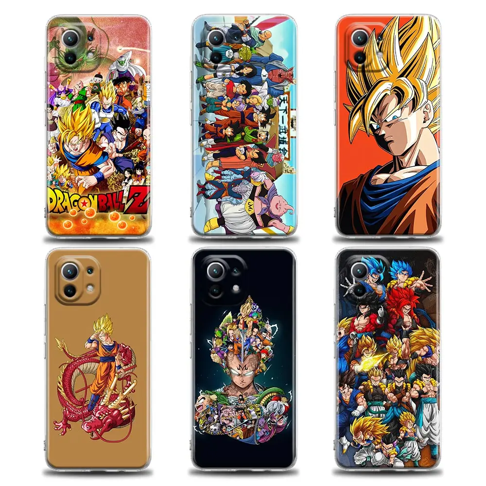 

Anime Goku Dragon Ball Z For Xiaomi Mi 10 11 11T Pro Lite 12X POCO X3 F3 NFC Case Clear Cover Phone Case For Redmi 9 10