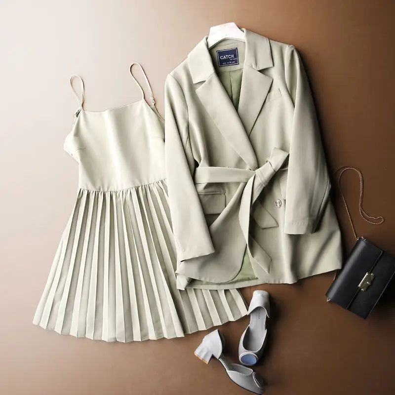 2022 New Spring and Autumn Fashion Women's Dress Suit 2-piece Set Casual Elegant Solid Color Ladies Jacket Fashion