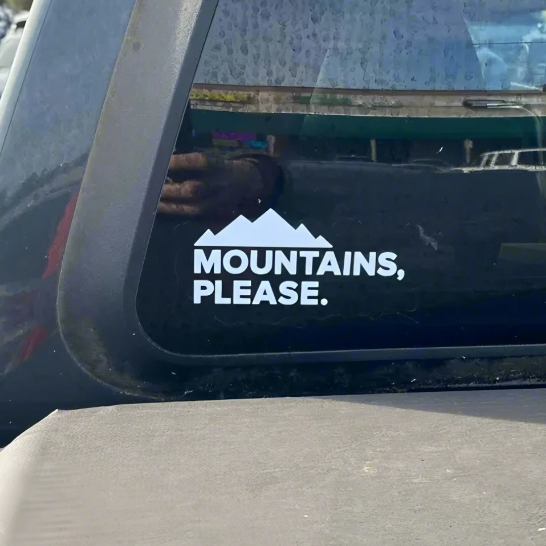 Фото Водонепроницаемая виниловая наклейка Mountain Die-Cut для автомобиля, внедорожника, фургона, ноутбука, окна (для Fiat 500, Skoda, Xiaomi) №3