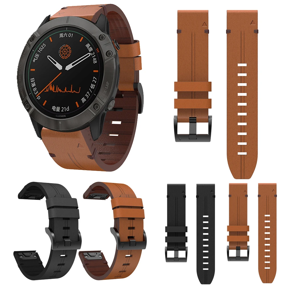 

Quick Fit Watchband For Garmin Tactix 7 Pro Delta/Bravo Leather Strap For Forerunner 935 945 745 LTE Band Bracelet 22/26mm Belt