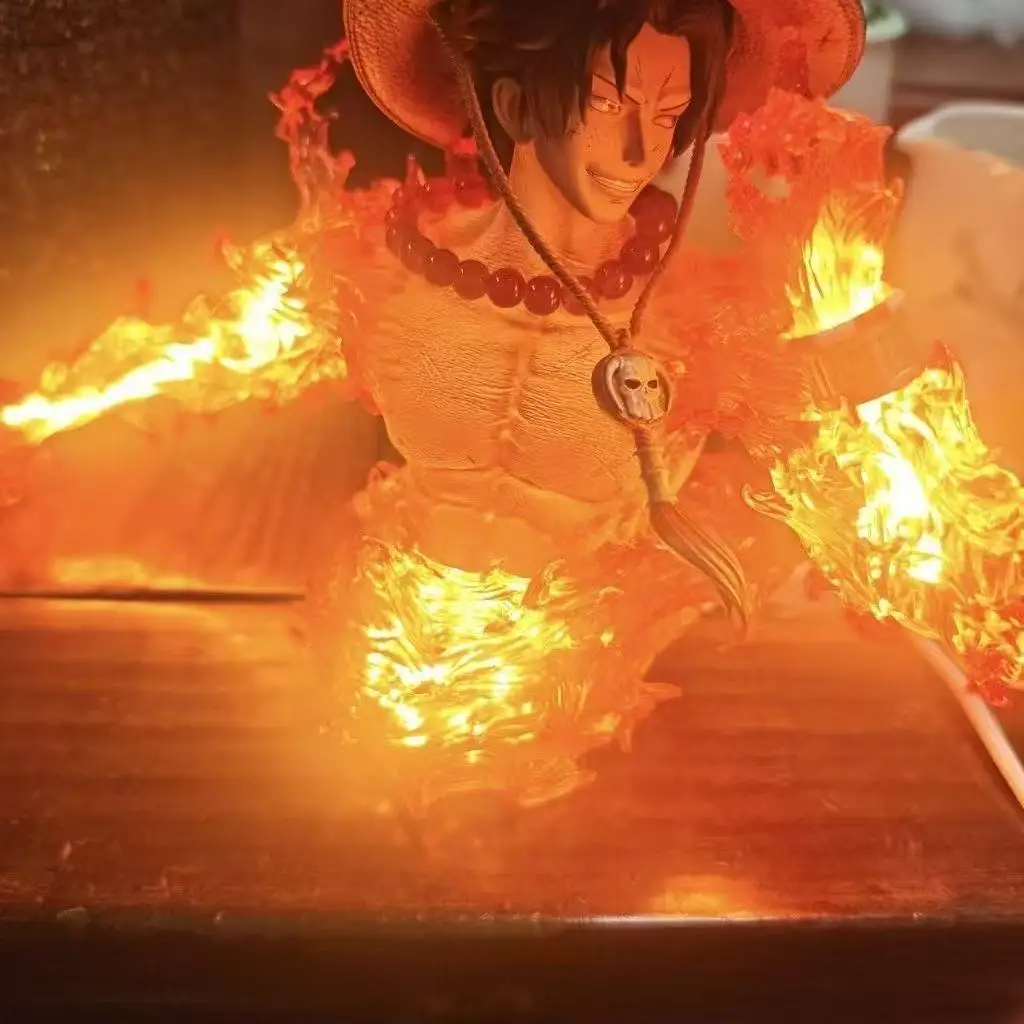 Фото Фигурка аниме-персонажа Портгас Д. Эйс из One Piece, 13 см/5,12 дюйма, со светодиодной подсветкой, коллекционная модель из ПВХ, игрушка, подарок №5