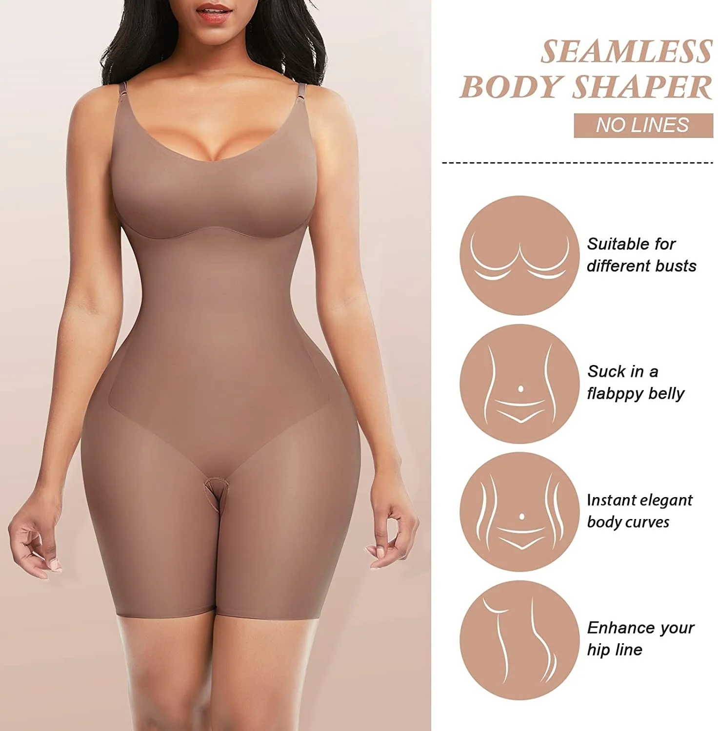 Womens Seamless Shapewear Tummy Control Body Shaper Comfortable For Women Under Dress