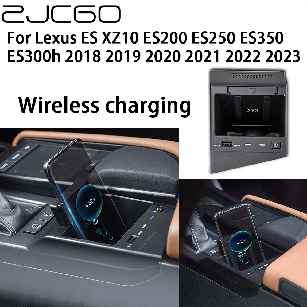 

ZJCGO 15W Car QI Mobile Phone Fast Charging Wireless Charger for Lexus ES XZ10 ES200 ES250 ES350 ES300h 2018~2023