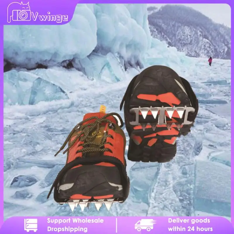 

10 Tooth Crampons Mens Crampon Climbing Grips Sturdy For Outdoor Winter Walk Ice Fishing Snow Shoes 201 Stainless Steel Protable