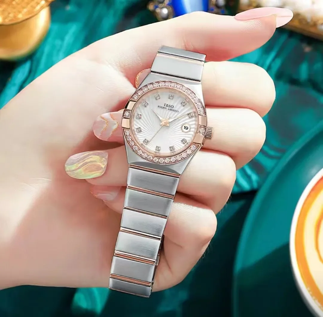 Kwarcowy damski zegarek diamentowy Reloj Orologio z cyframi rzymskimi luksusowy złoty srebrny klasyczny prosty nowy na rękę