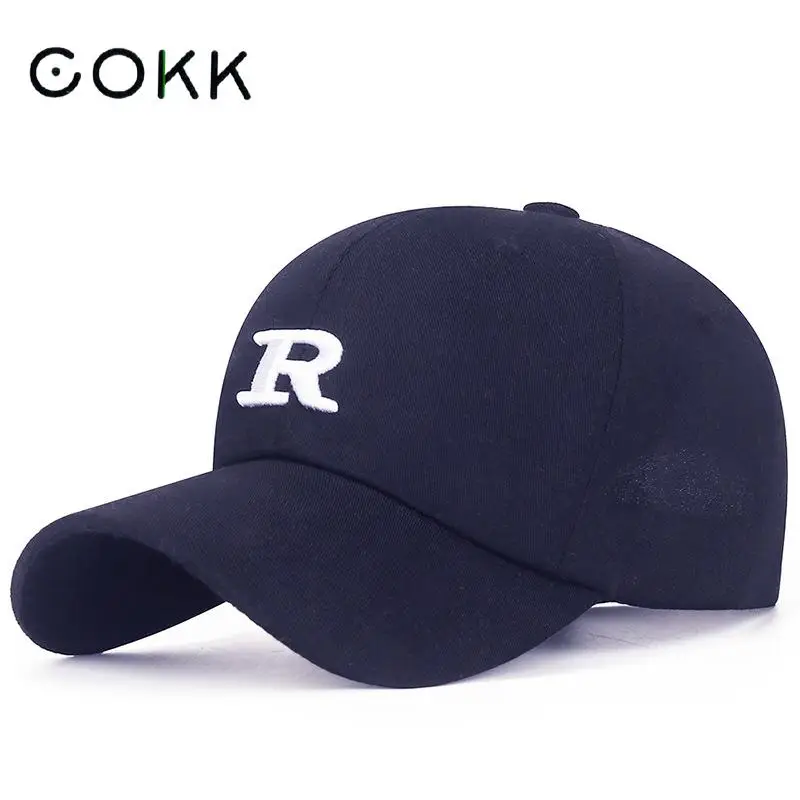 

COKK бейсбольная кепка для женщин и мужчин с надписью R Snapback, летние шапки для женщин, повседневная солнцезащитная Кепка, кепка Gorro Young Dad, Черная Кепка Gorras