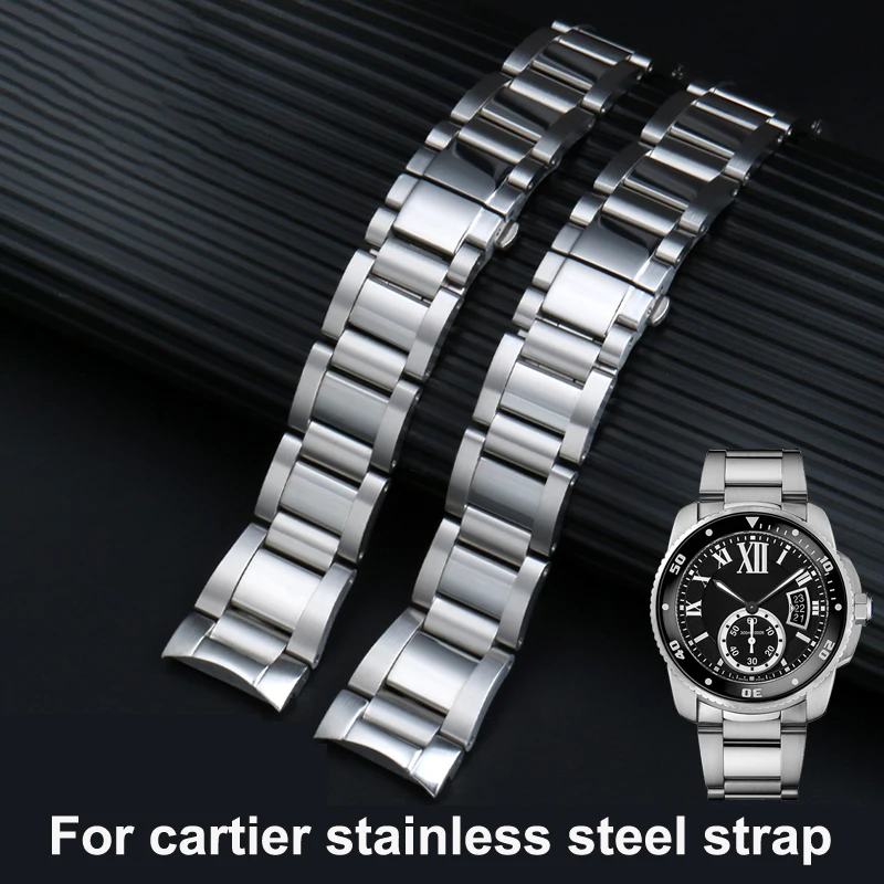 

23mmMetal Watch Bracelets Men High Quality Stainless Steel Watchbands Fashion Women Watch Strap Band for fit Cartier Accessories