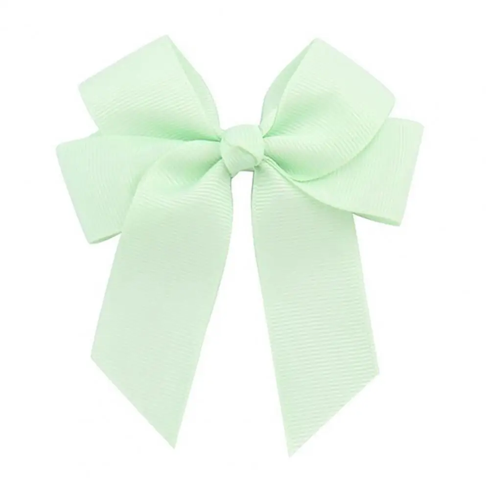 

Infant Hair Clip Solid Color Anti-fade All-match Ribbed Ribbon Bow Hair Clip Head Accessories Baby Hairpin for Party