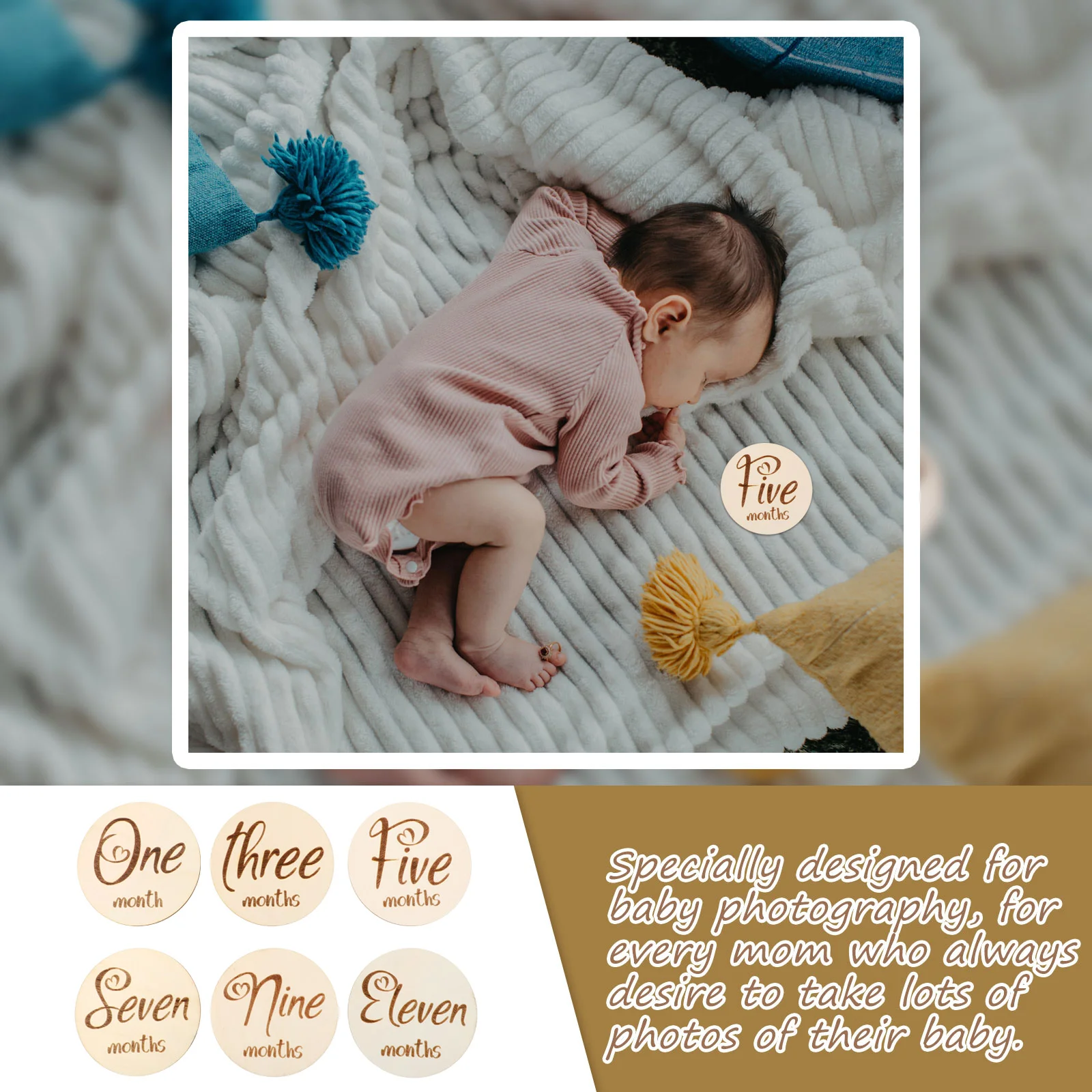 6 шт. двусторонний реквизит для фотосессии детские ежемесячные открытки эмблемы