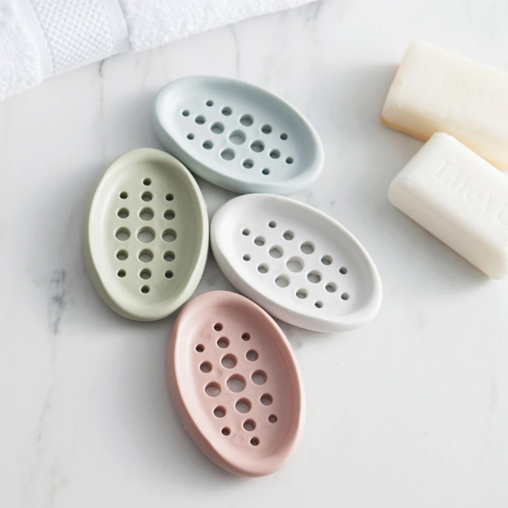 

Silicone Flexible Soap Dish Bath Storage Box Drain Tray Holder Soaps Holder For Bathroom Toilet Kitchen Rack Supplies Gadgets